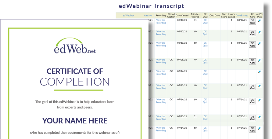 edWeb Certificate of Completion